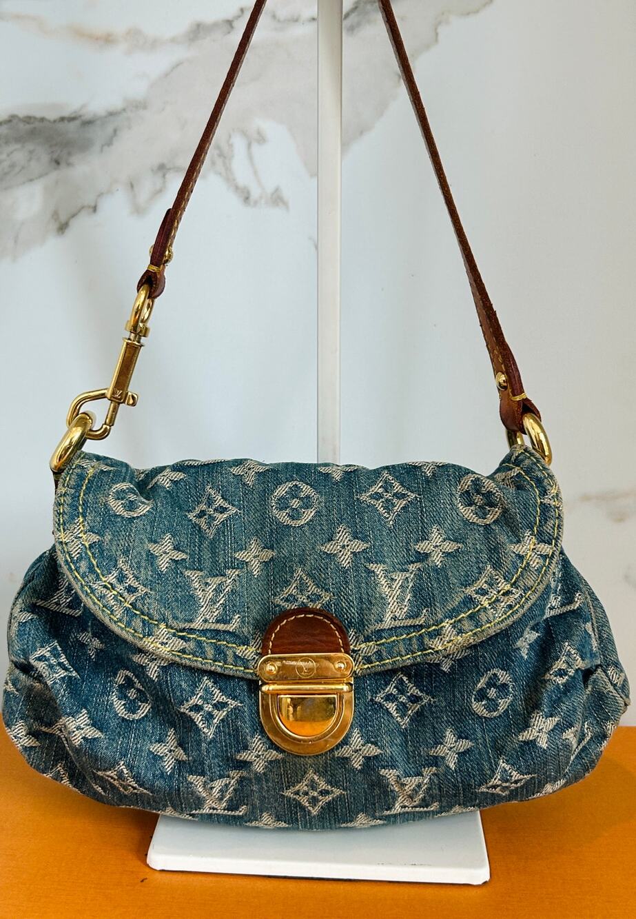Louis Vuitton LV Pleaty in Monogram Denim with box and dust bag
